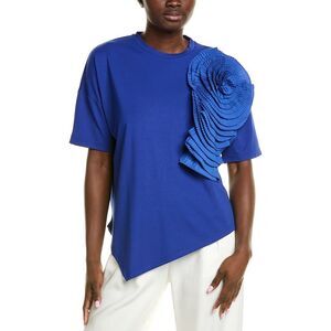 Gracia Womens Flower T-Shirt, Blue